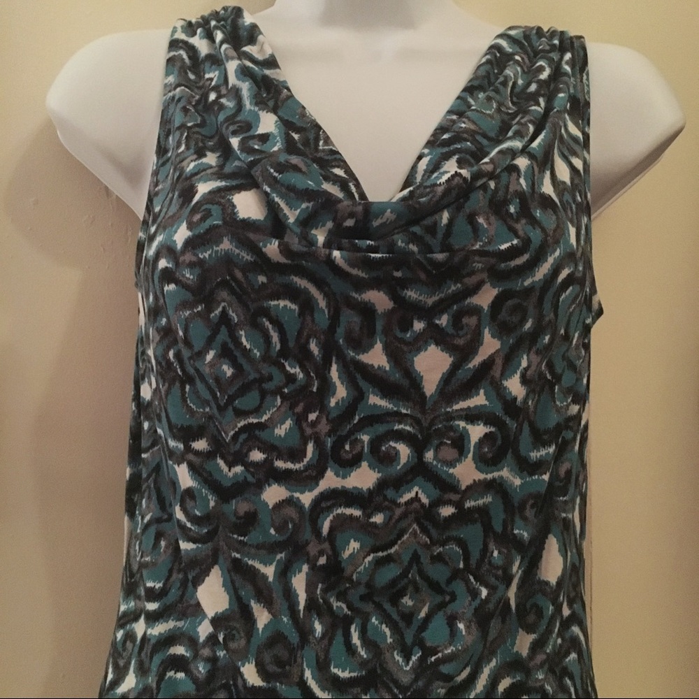 212 Collection XS Sleeveless Drape Neck Blouse